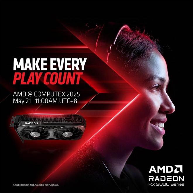公版渲染图但不会直接销售公版显卡AMD公布RX 9060 XT(图1)